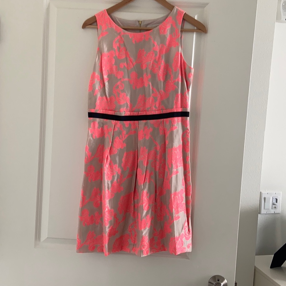 Loft neon pink floral dress